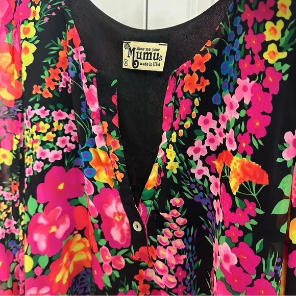 Show Me Your Mumu | Jamie Tunic | Fluorescent Floral | Small - Picture 4 of 5